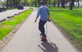 Il a créé son propre skateboard électrique, alimenté par une perceuse